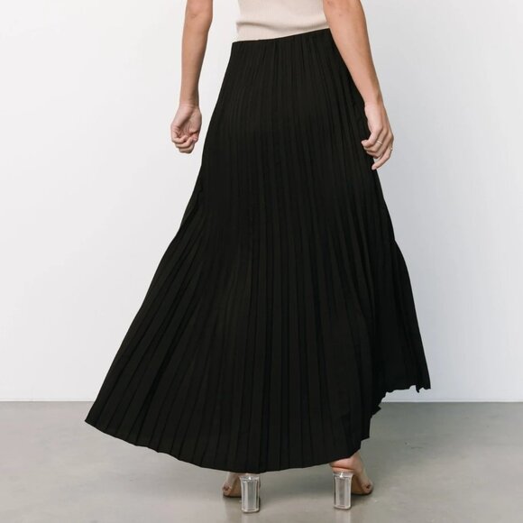 Vintage 80s 90s Impressions Millenial Edt. Black PLeated Accordion Maxi Skirt - Picture 2 of 11